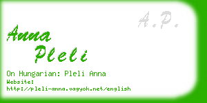 anna pleli business card